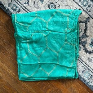 Infinity circle scarf jade and gold